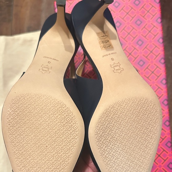 Tory Burch Penelope Slingback -NIB-3” Heel Navy Cap Toe Heels-Made in Italy - Picture 7 of 14